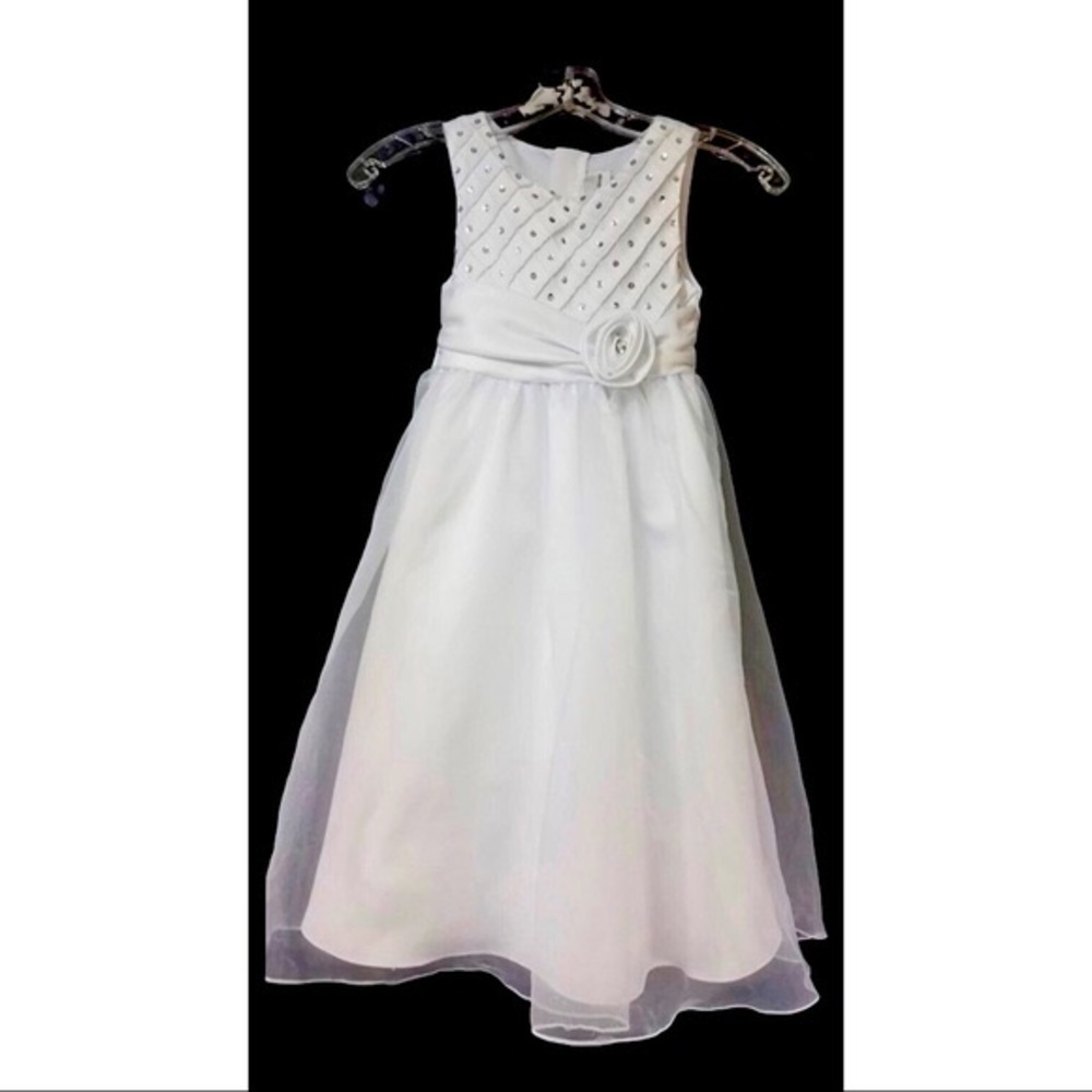 Girls White Dress 7 | Bridal Flower Girl Dress 7 | Special Occasion